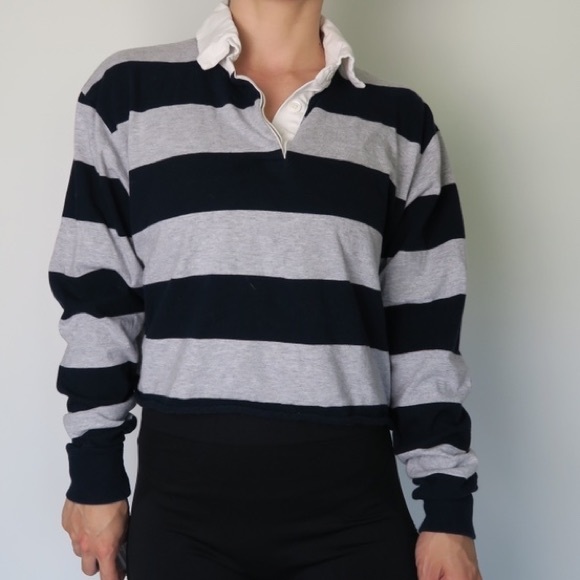 Brandy Melville Cropped Rugby Shirt - Picture 1 of 2